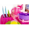LEAN TOYS Cocina rosa con ollas de agua, alimentos y sonido
