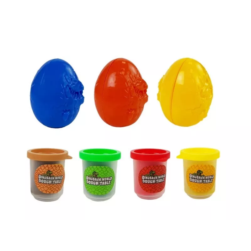 LEAN TOYS Plastilina dinosaurios huevos molde 12 piezas 4 colores