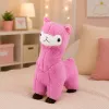 LEAN TOYS Peluche alpaca llama – Ultra suave y mullido rosa 28 cm
