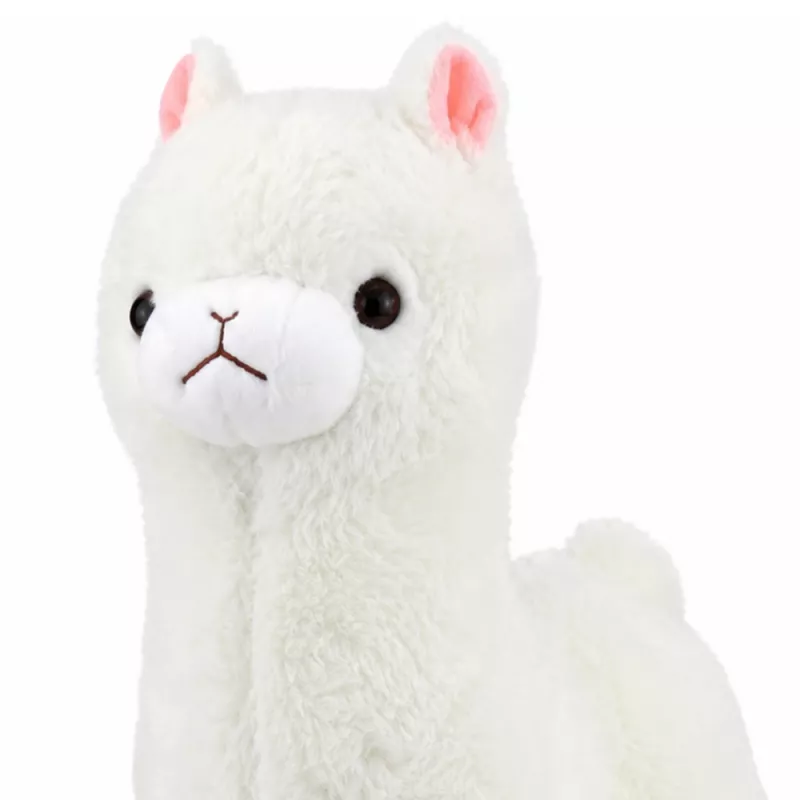 LEAN TOYS Peluche alpaca pelo blanco suave 28 cm