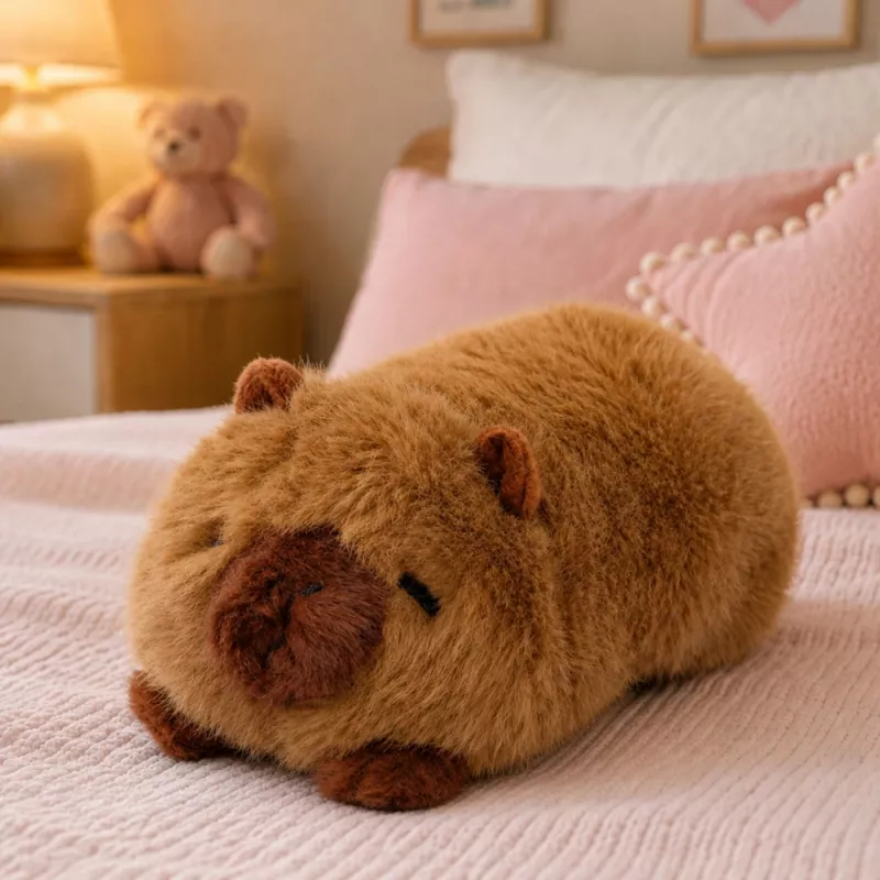 LEAN TOYS Mascota de peluche capibara animal peluche marrón 16 cm