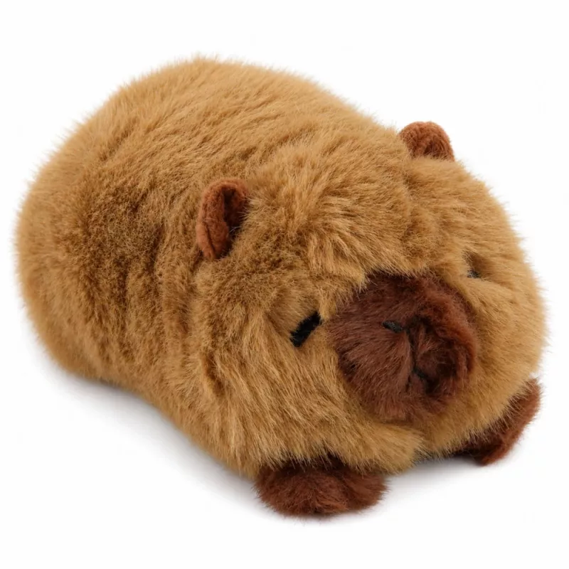 LEAN TOYS Mascota de peluche capibara animal peluche marrón 16 cm