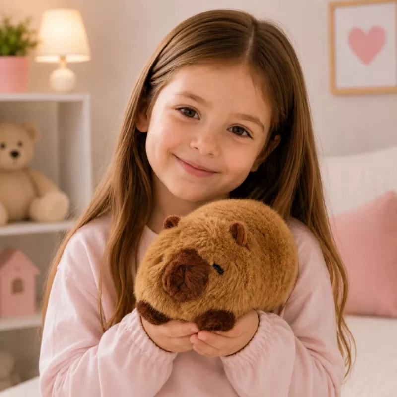 LEAN TOYS Mascota de peluche capibara animal peluche marrón 16 cm