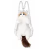 LEAN TOYS Mochila de peluche gato mascota con tirantes ajustables y patas de silicona blanca 50cm