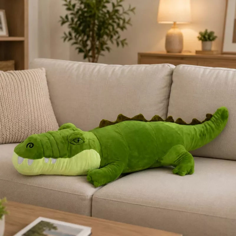 Cocodrilo de peluche LEAN TOYS mascota peluche realista verde 70cm