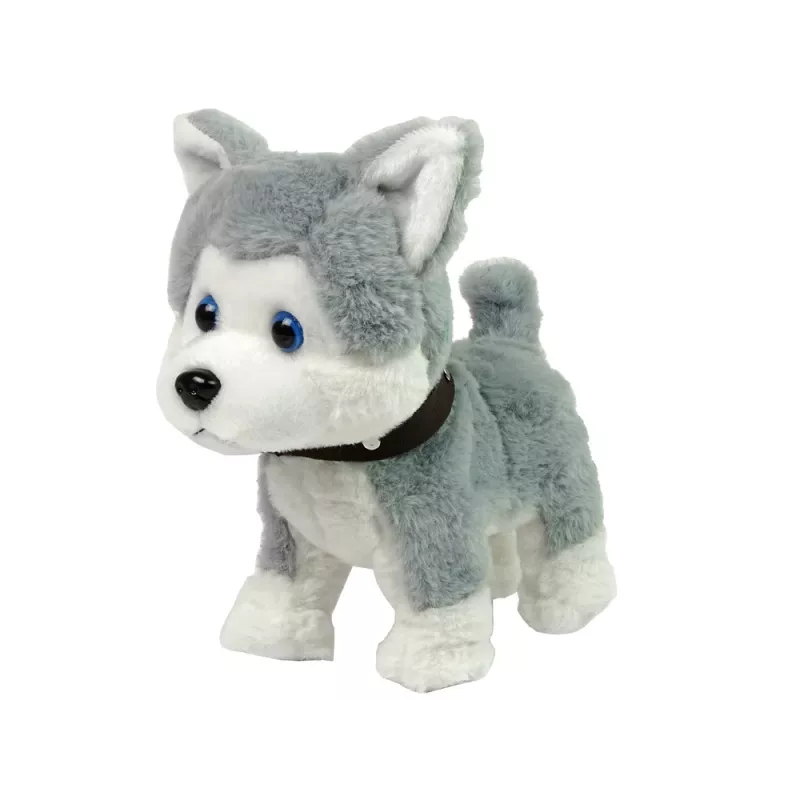LEAN TOYS Perro de peluche interactivo educativo correa canciones paseos