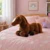 LEAN TOYS Peluche caballo marrón oscuro 40 cm x 37 cm
