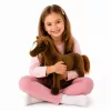 LEAN TOYS Peluche caballo marrón oscuro 40 cm x 37 cm