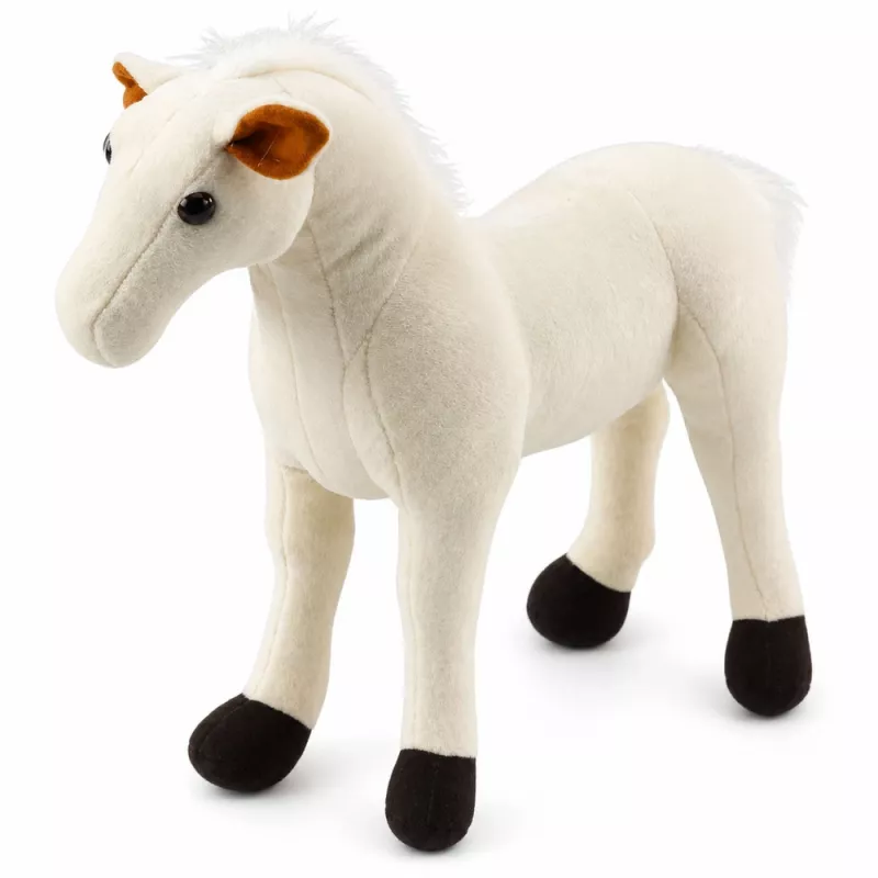 Caballo de peluche LEAN TOYS mascota peluche blanco 40cm x 37cm