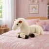 Caballo de peluche LEAN TOYS mascota peluche blanco 40cm x 37cm