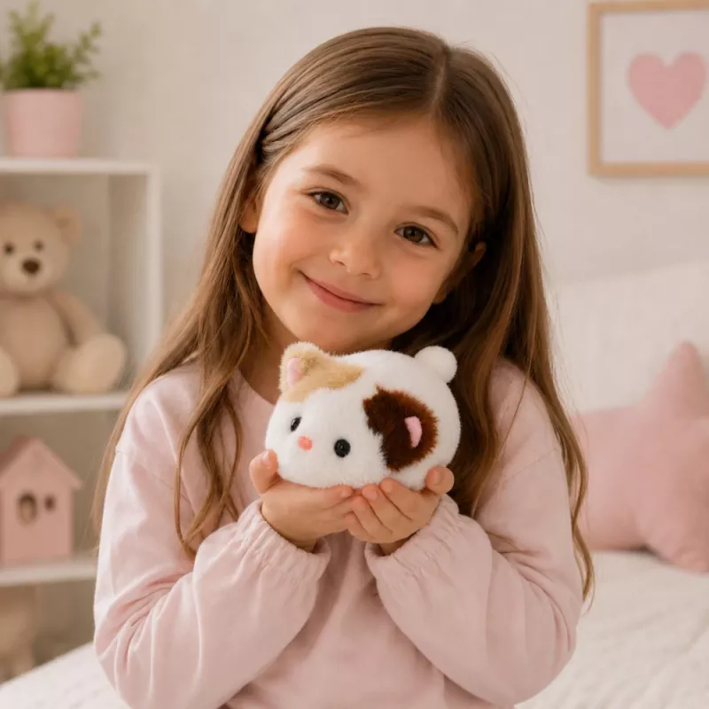 LEAN TOYS Mascota gatito de peluche suave pequeño blanco 16 cm