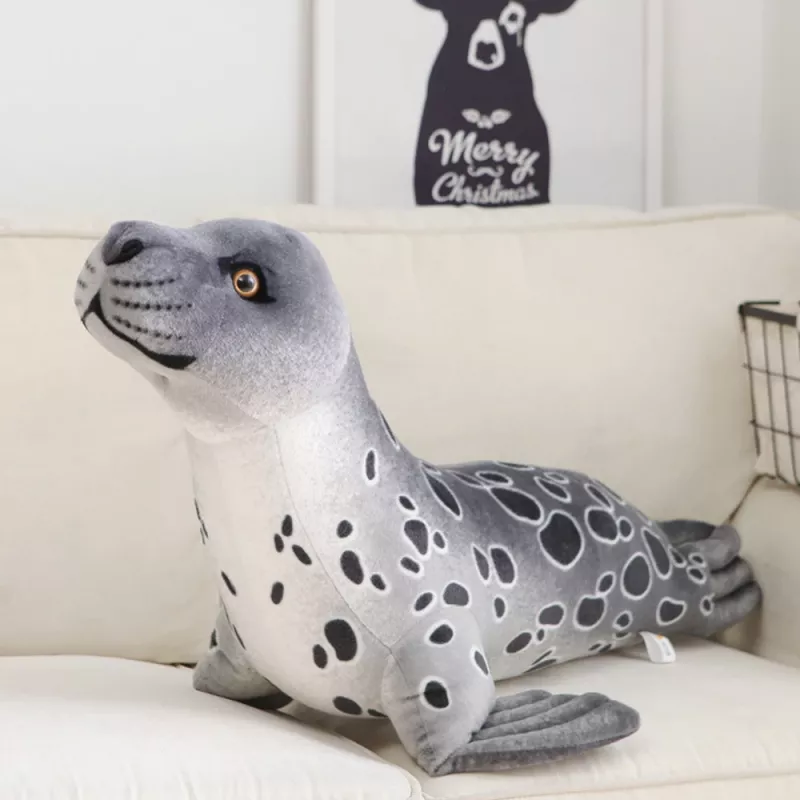 LEAN TOYS Peluche mascota peluche foca gris 37cm