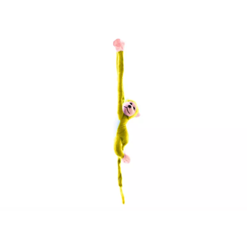 LEAN TOYS Mascota peluche mono con sonido, amarillo 80 cm