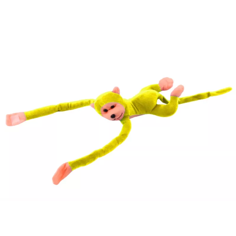 LEAN TOYS Mascota peluche mono con sonido, amarillo 80 cm