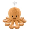 LEAN TOYS Peluche pulpo de peluche con ventosa beige 16 cm