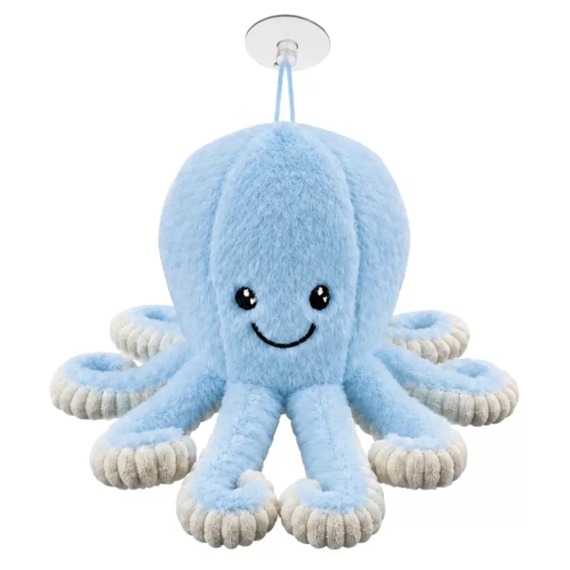 LEAN TOYS Peluche de pulpo con ventosa, azul, 16 cm