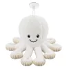 LEAN TOYS Peluche de pulpo con ventosa, blanco, 16 cm – Suave compañero criatura marina