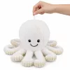 LEAN TOYS Peluche de pulpo con ventosa, blanco, 16 cm – Suave compañero criatura marina