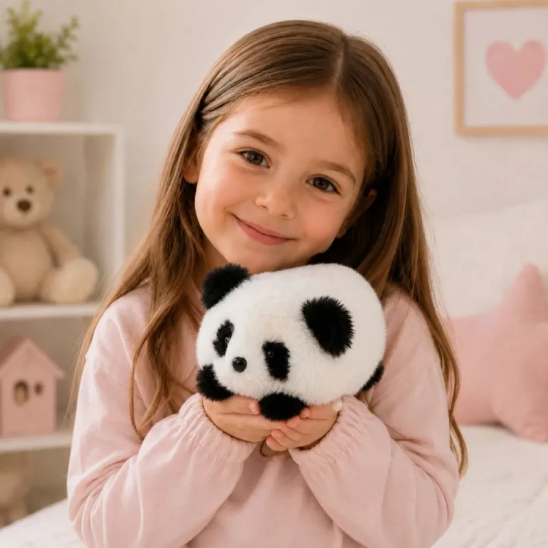 LEAN TOYS Peluche panda peluche negro y blanco 16 cm