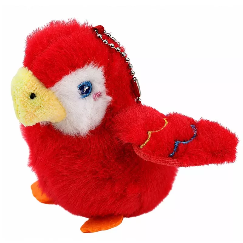 LEAN TOYS Llavero de loro de peluche rojo 9 cm