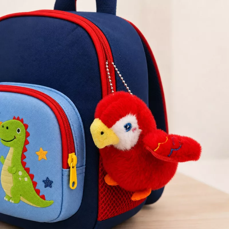 LEAN TOYS Llavero de loro de peluche rojo 9 cm