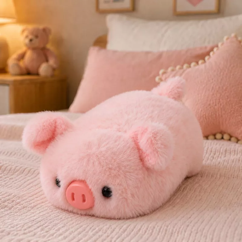 LEAN TOYS Mascota de peluche cerdito suave peluche rosa 16 cm
