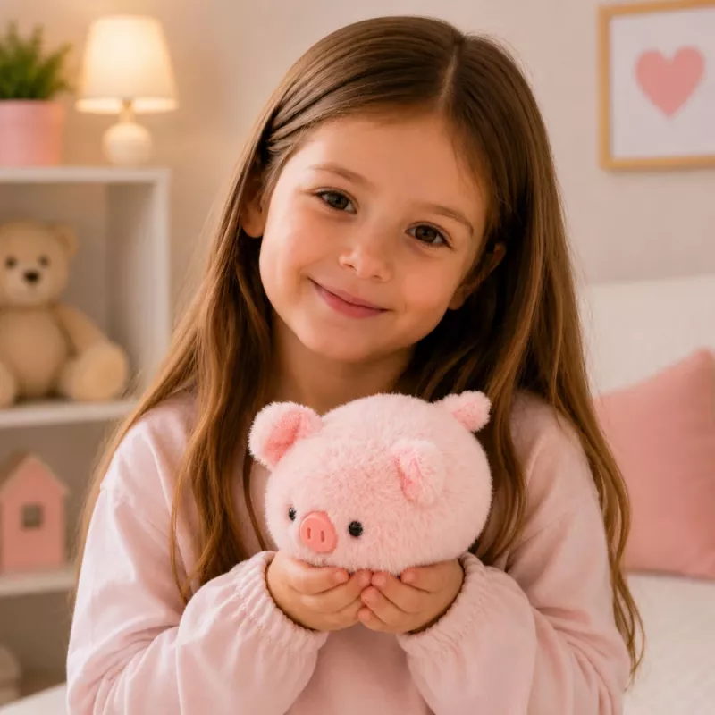 LEAN TOYS Mascota de peluche cerdito suave peluche rosa 16 cm