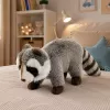 Mapache de peluche LEAN TOYS mascota – peluche realista y suave, gris 45 cm