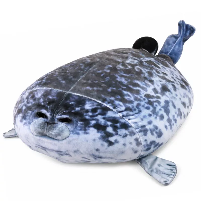 LEAN TOYS Peluche Foca mascota animal de peluche color natural gris 38 cm