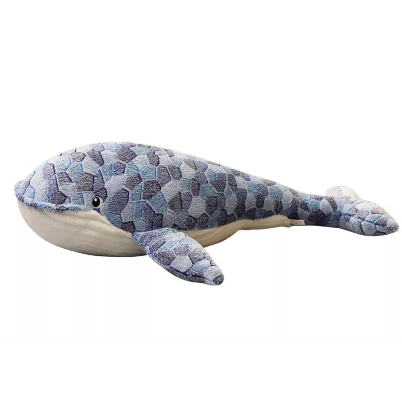 LEAN TOYS Mascota de peluche ballena gris 90 cm