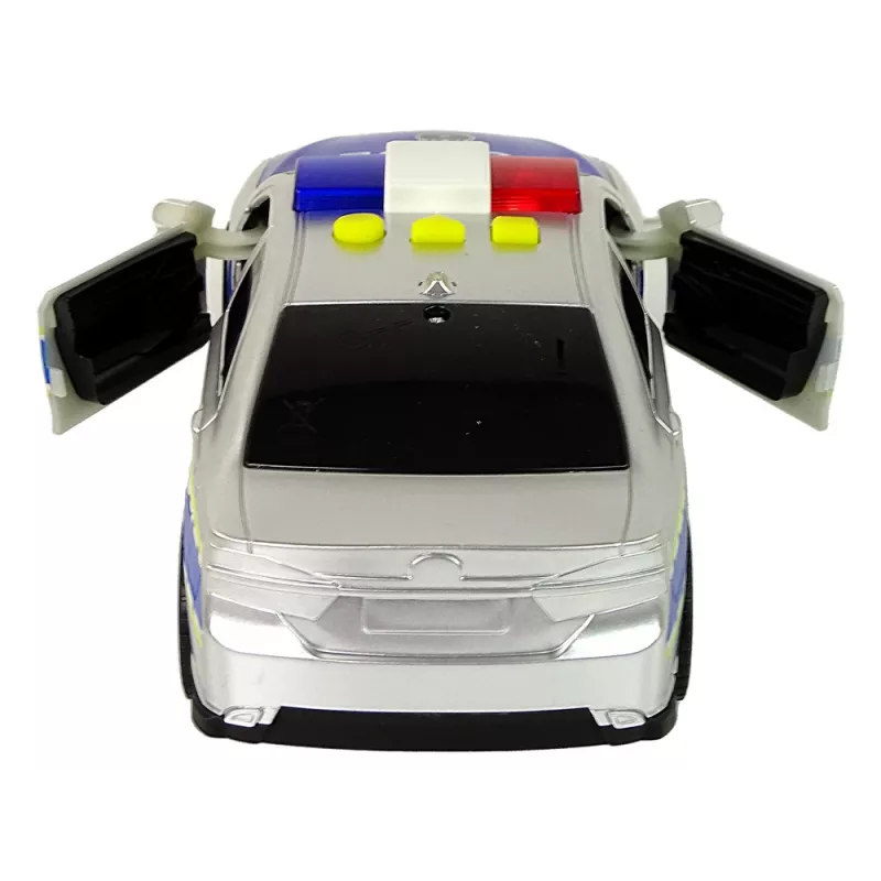 LEAN TOYS Coche de policía 1:14 fricción sonidos luz Plata