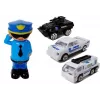 LEAN TOYS Coche de policía Parking 2en1 Policía Coche pequeño Sonido Luz
