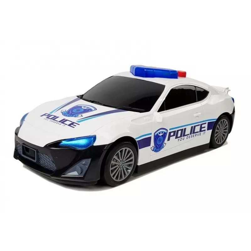 LEAN TOYS Coche de policía Parking 2en1 Policía Coche pequeño Sonido Luz