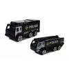 LEAN TOYS Avión plegable de policía con coches 1:64 con luz y sonido