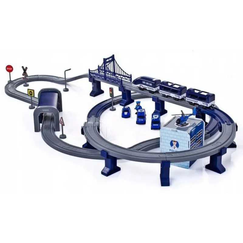 LEAN TOYS Set de tren Police Town azul 203 km/h
