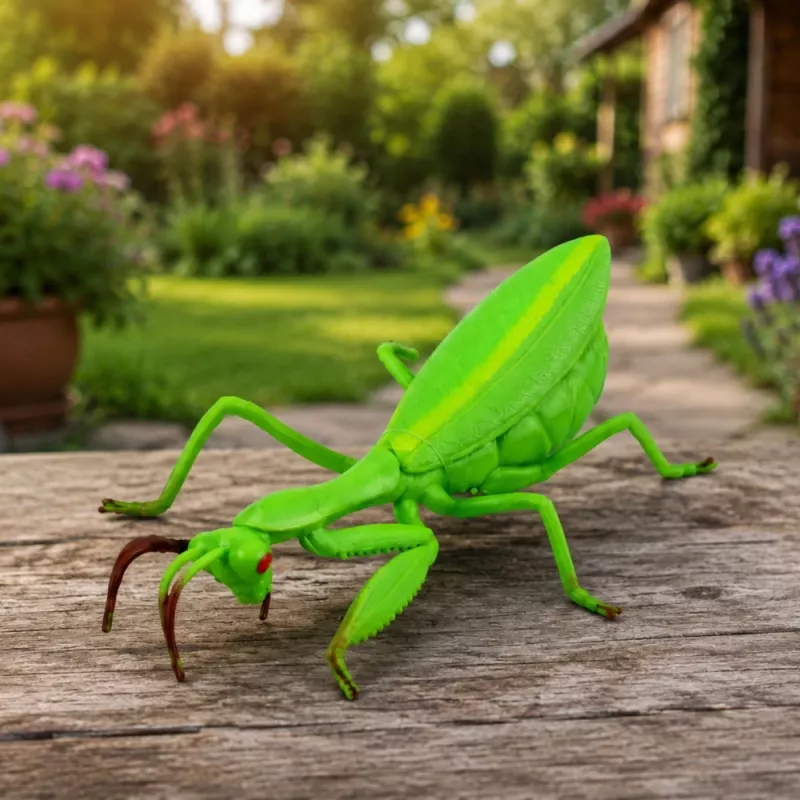 LEAN TOYS Figura de goma de mantis religiosa estirable realista verde 18 cm