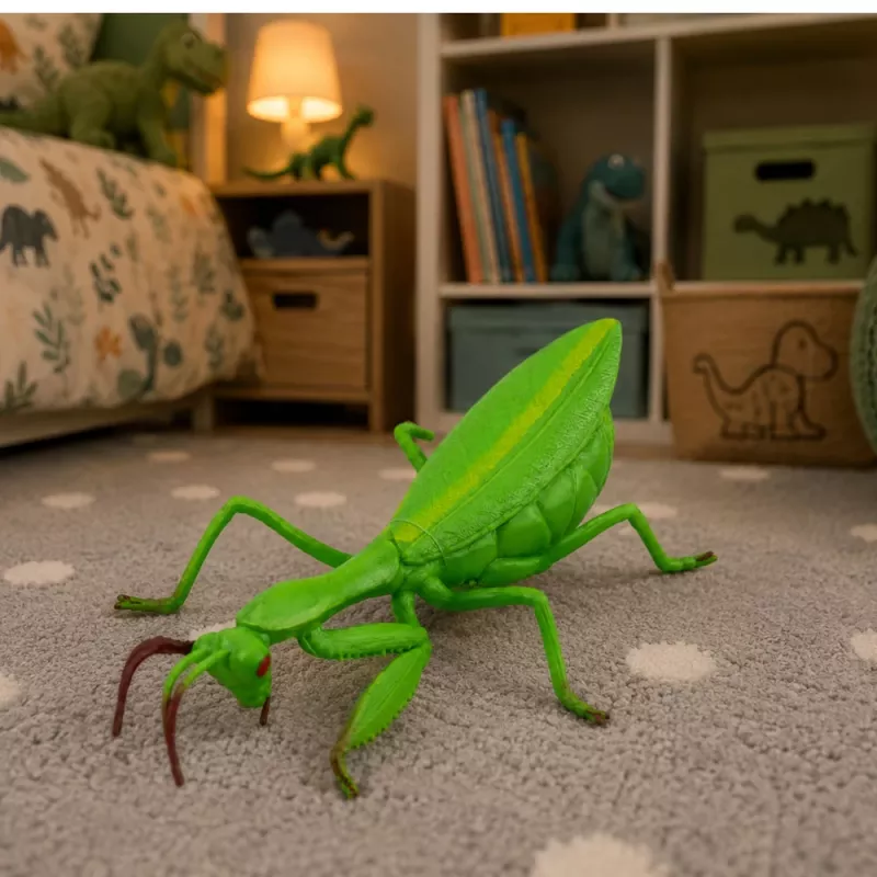 LEAN TOYS Figura de goma de mantis religiosa estirable realista verde 18 cm