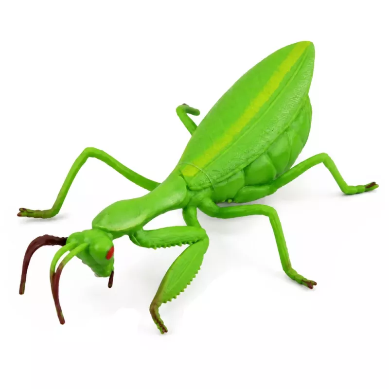 LEAN TOYS Figura de goma de mantis religiosa estirable realista verde 18 cm