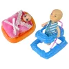 LEAN TOYS Muñeca Bebé Embarazada con Pelo Largo y Accesorios