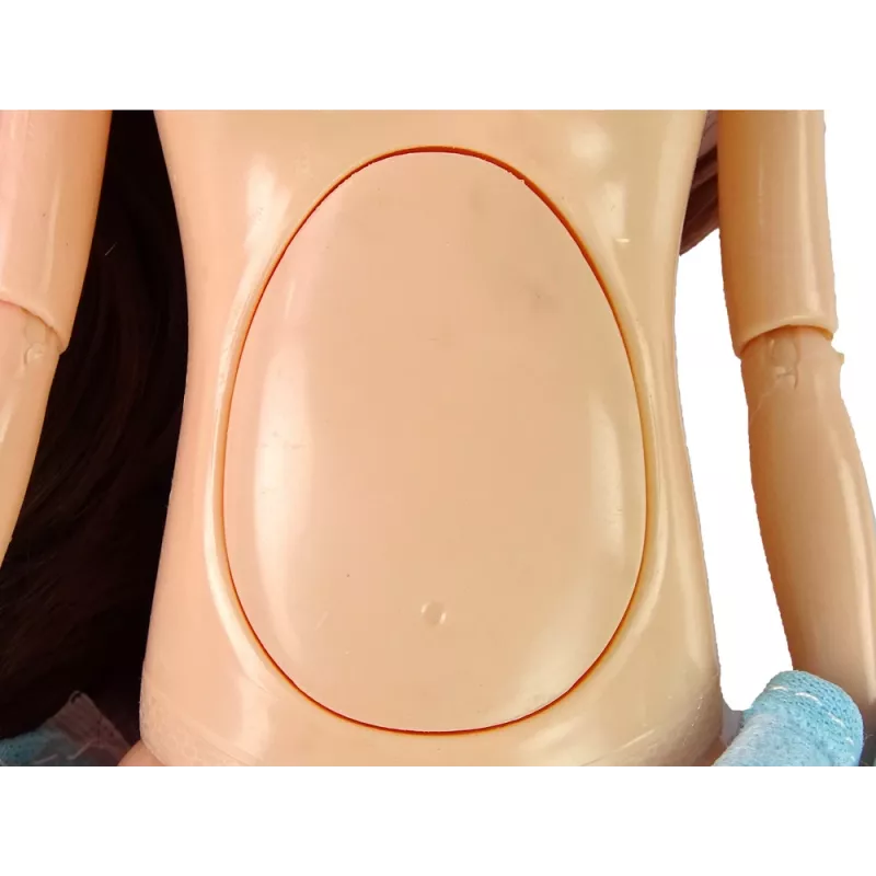 LEAN TOYS Muñeca Bebé Mamá Embarazada con Barriga Apertura y Vestido Azul 30 cm