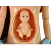 LEAN TOYS Muñeca Bebé Mamá Embarazada con Barriga Apertura y Vestido Azul 30 cm