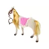 LEAN TOYS Muñeca princesa con pony blanco y accesorios de figuras