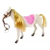 LEAN TOYS Muñeca princesa con pony blanco y accesorios de figuras