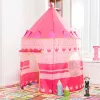 LEAN TOYS Tienda de juegos palacio de princesas para pequeñas princesas rosa 135 x 105 cm