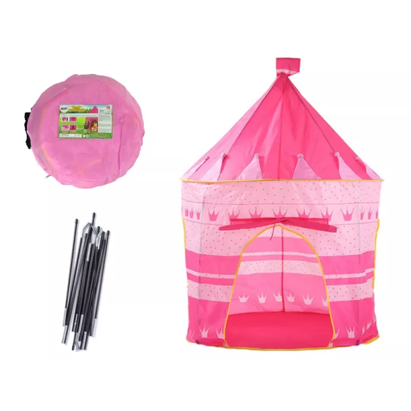 LEAN TOYS Tienda de juegos palacio de princesas para pequeñas princesas rosa 135 x 105 cm