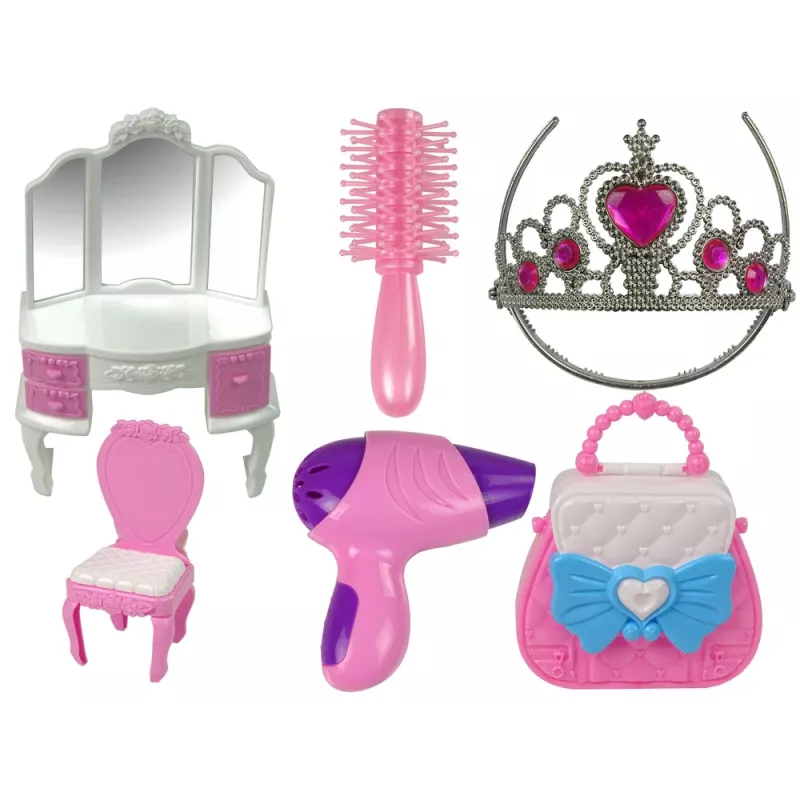 LEAN TOYS Tienda de campaña de princesa para niños, salón de belleza, rosa, accesorios, corona