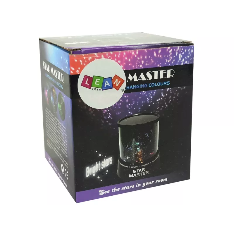 LEAN TOYS Proyector luz nocturna de estrellas y planetas con pilas