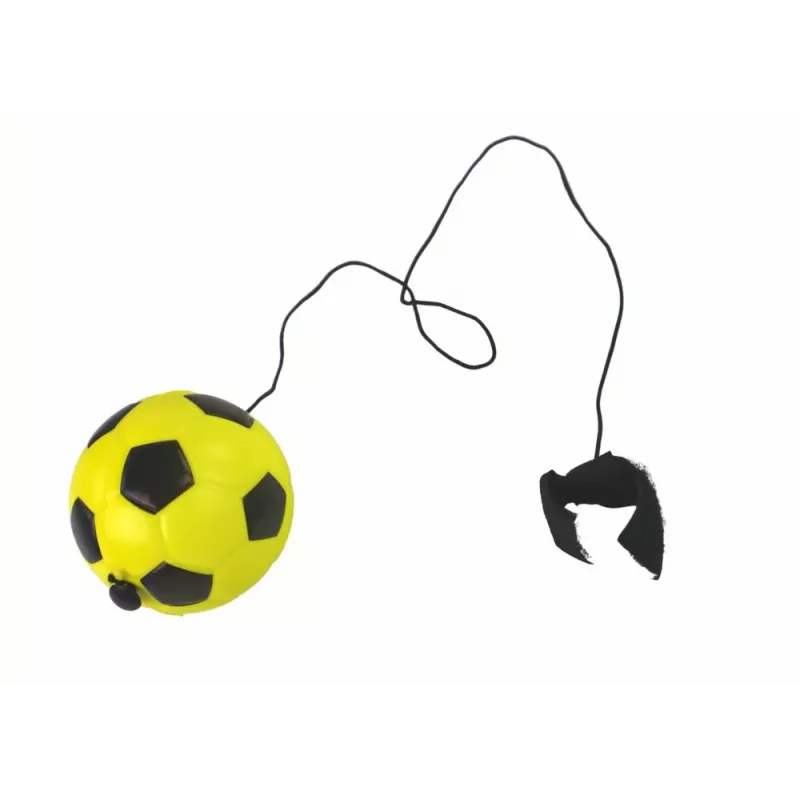 LEAN TOYS Balón de fútbol de PU con goma de borrar yoyó para botar, 6 cm, amarillo