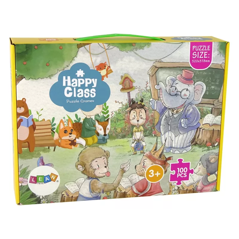 LEAN TOYS Puzzle Escuela de animales 100 piezas