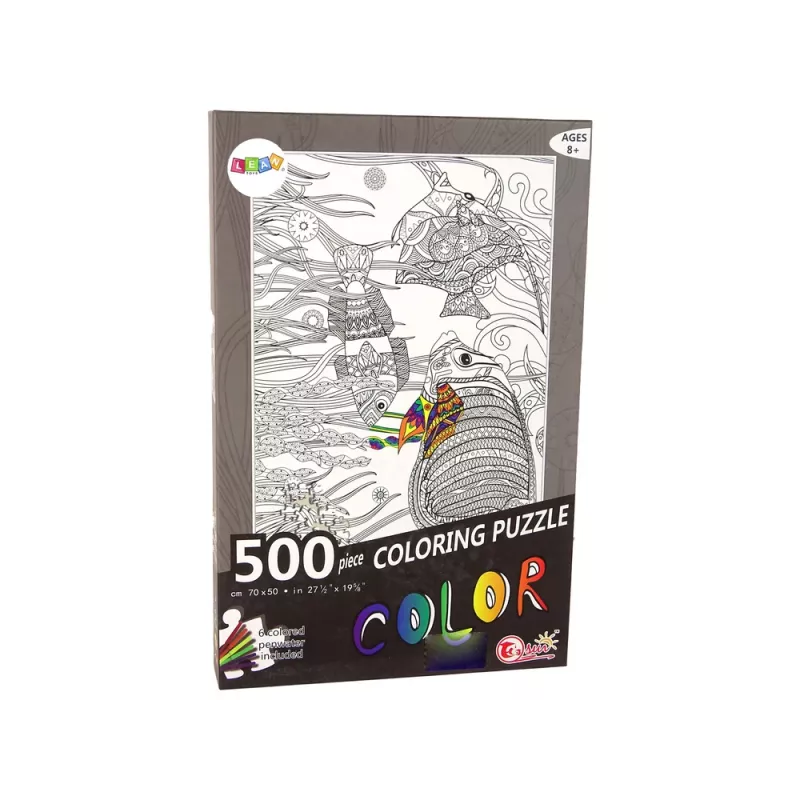 LEAN TOYS Puzzles para colorear 500 piezas Peces Océano